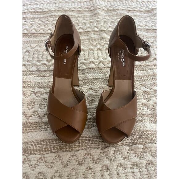 Michael Kors Collection 36 / 6 Huxley Leather Platform Sandal Heels Pump Leather - Picture 3 of 14